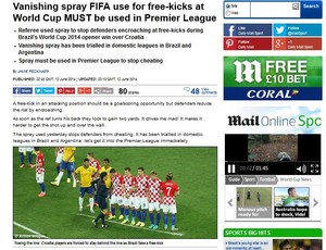 Spray Barrier Miner World Cup Daily Mail Heine (Photo: Playback)