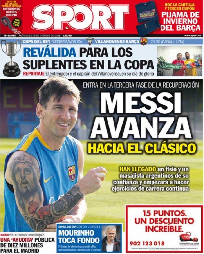 Messi recuperação capa jornal