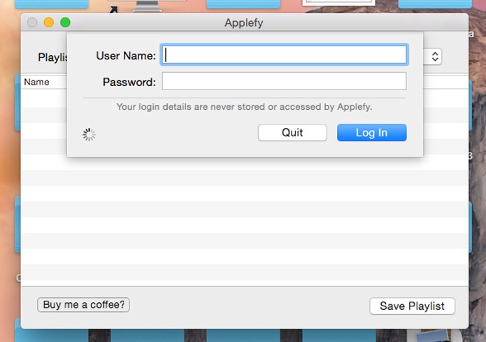 Abra o Applefy e faça seu login do Spotify (Foto: Reprodução/André Sugai)