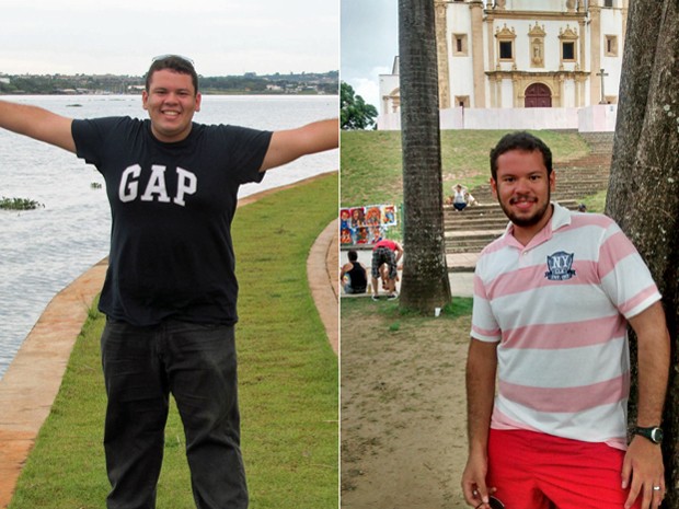 Com 40 kg, Salomão diz que virou o 'Salominho'; fotos mostram antes e depois (Foto: Arquivo pessoal/Salomão Cunha Lima)