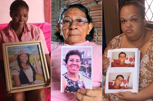 Parentes choram a morte de vítimas de balas perdidas (Foto: G1)