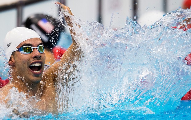 Daniel Dias vibra ao conquistar o primeiro ouro do Brasil em Londres (Foto: Buda Mendes / CPB)