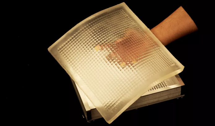 Lentes são dispostas em material feito de silicone (Foto: Divulgação/Universidade de Columbia)