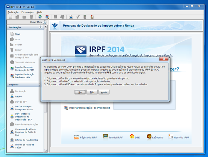 Programa IRPF é feito em Java (Foto: Reprodução/Edivaldo Brito)