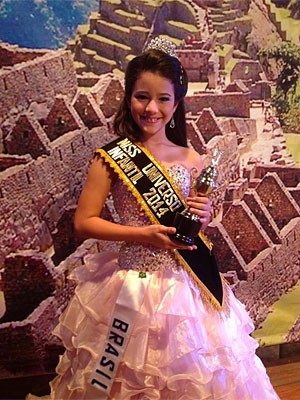 Maya Jardim Lisboa, vencedora do Miss Universo Infantil 2014 (Foto: Juliana Jardim / Arquivo pessoal)