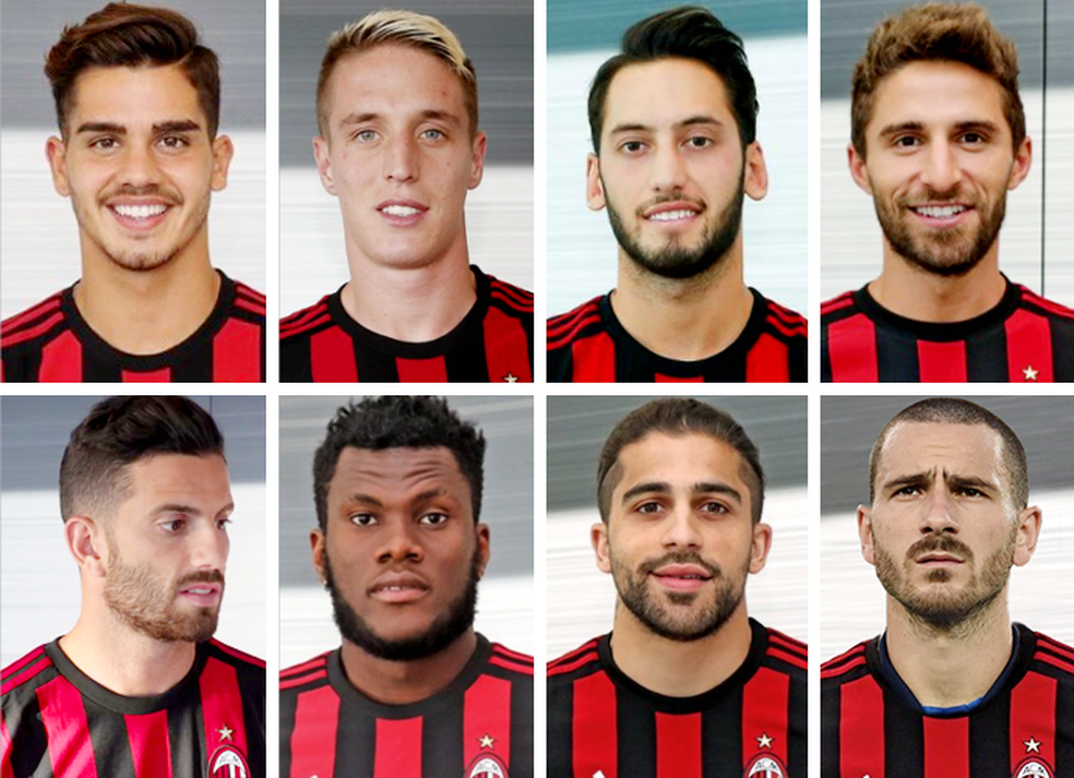 ContrataÃ§Ãµes do Milan atÃ© o momento (Foto: Globoesporte.com)