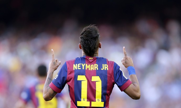 Neymar comemora gol pelo Barcelona (Foto: AP Photo/Manu Fernandez)