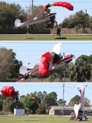 Piloto de 87 anos atropela paraquedista durante voo na Flórida (Tim Telford/Polk County Sheriff's Office/AP)