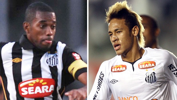Neymar e Robinho do Santos (Foto: JF Diorio / AE e Marcos Ribolli / Globoesporte.com)