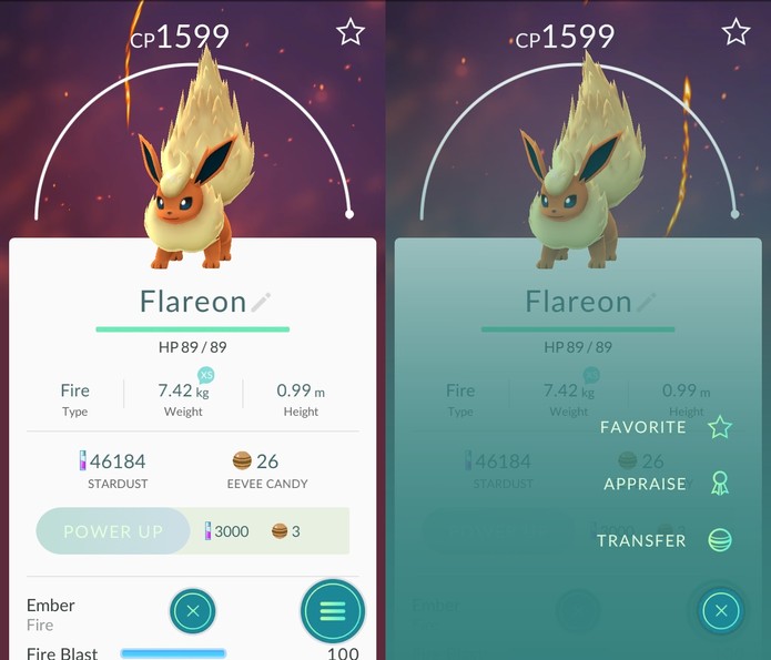 Pokémon Go: escolha seu Pokémon e selecione Appraise (Foto: Reprodução/Vinícius Mathias)
