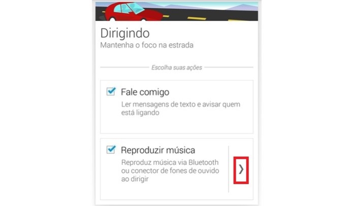 Botão em destaque mostra lista de apps de música no app da Motorola (Foto: Reprodução/Raquel Freire)