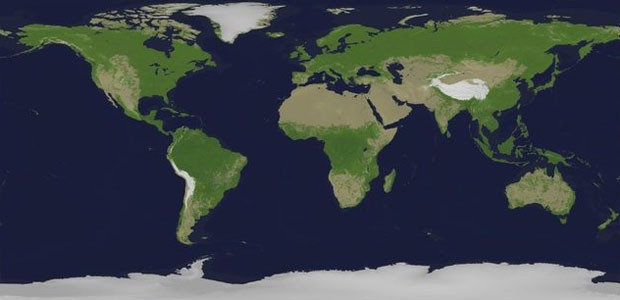 De longe, parece um mapa da Terra. De perto, é o planeta inteiro recriado dentro de 'Minecraft' (Foto: Divulgação)