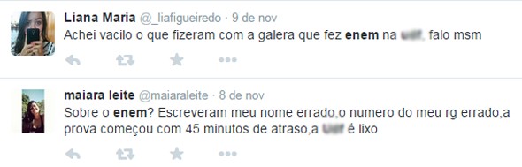 Em redes sociais, internautas reclamam da aplicação da prova (Foto: Twitter/Reprodução)