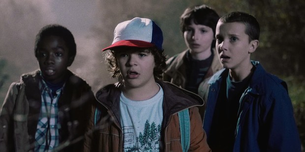 Lucas, Dustin, Mike e Onze de Stranger Things (Foto: Netflix / Reprodução)