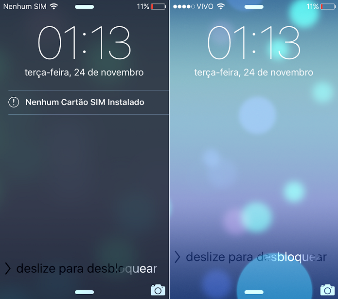 Pronto! Depois de inserir o Cartão SIM, o iPhone reconhece a operadora (Foto: Reprodução/Thiago Barros)