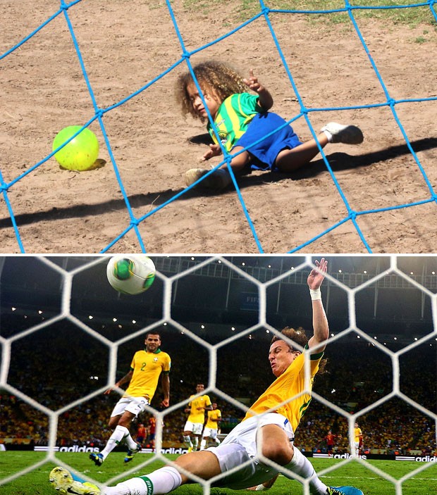 montagem davidluiiz New Pics: Tiny David Luiz (Chelsea) & Thiago Silva (PSG) doppelgängers get famous in Brazil