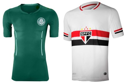 Montagem camisas Palmeiras e São Paulo (Foto: Reprodução)