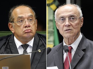 O ministro Gilmar Mendes, do STF (esq.) e o senador Eduardo Suplicy (PT-SP) (Foto: Nelson Jr./SCO/STF e Pedro França/Agência Senado)