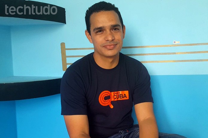 Eliecer, um dos responsáveis pelo Conoce Cuba (Foto: Giordano Tronco/TechTudo) Eliecer, um dos responsáveis pelo Conoce Cuba (Foto: Giordano Tronco/TechTudo)