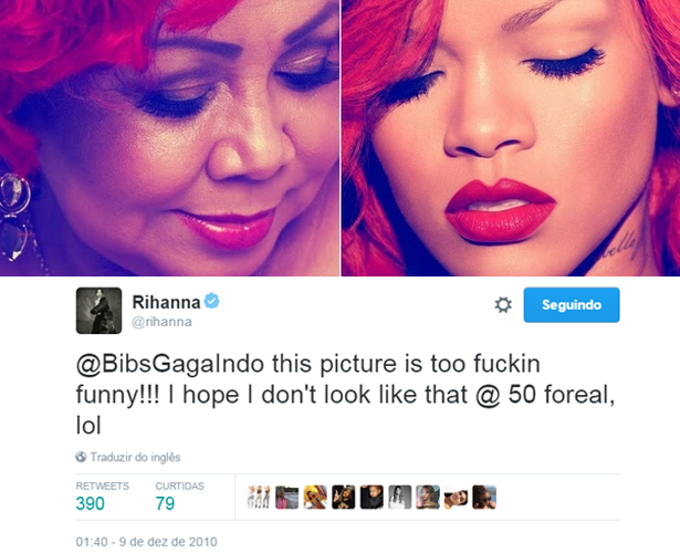 Rihanna se diverte ao ser comparada a Alcione (Foto: Reprodução/Twitter)