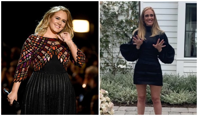 Antes e depois de Adele (Foto: Getty Images/Reprodução/Instagram)