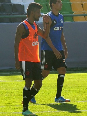 Leo Moura treino Flamengo méxico (Foto: Cahê Mota)