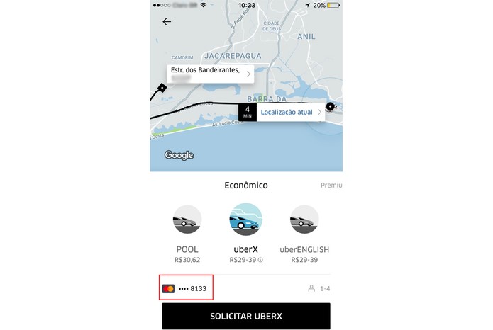 Uber: antes de solicitar um carro, selecione a opção dinheiro (Foto: Anna Kellen Bull/TechTudo) Uber: antes de solicitar um carro, selecione a opção dinheiro (Foto: Anna Kellen Bull/TechTudo)