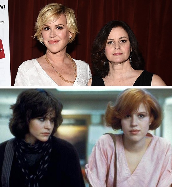 Na primeira foto, Ally Sheedy e Molly Ringwald em cena de ‘O Clube dos Cinco’ (Foto: Reprodução / Getty Images)