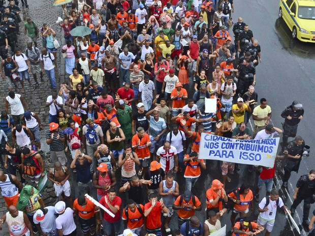 protesto garis centro (Foto: Ilan Pellenberg/Futura Press/Estadão Conteúdo)