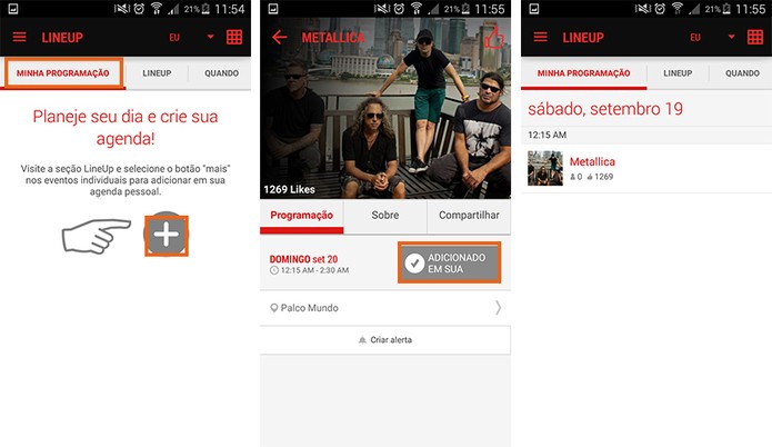 Crie sua agenda pessoal com os shows preferidos (Foto: Reprodução/Barbara Mannara)