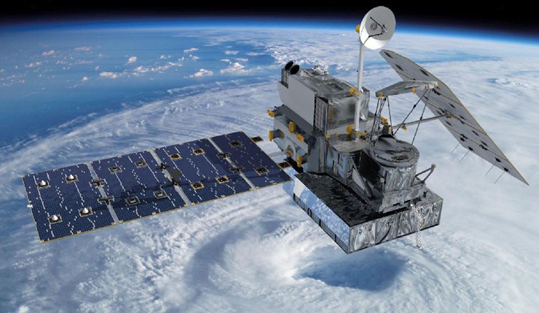 Ilustração mostra como ficará o satélite GPM no espaço (Foto: Divulgação/Nasa)