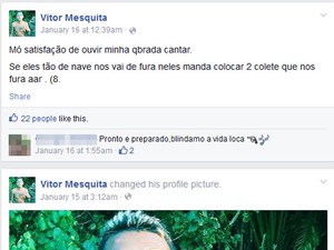 MC Vitinho postou mensagem em seu perfil no Facebook (Foto: Reprodução / Facebook)