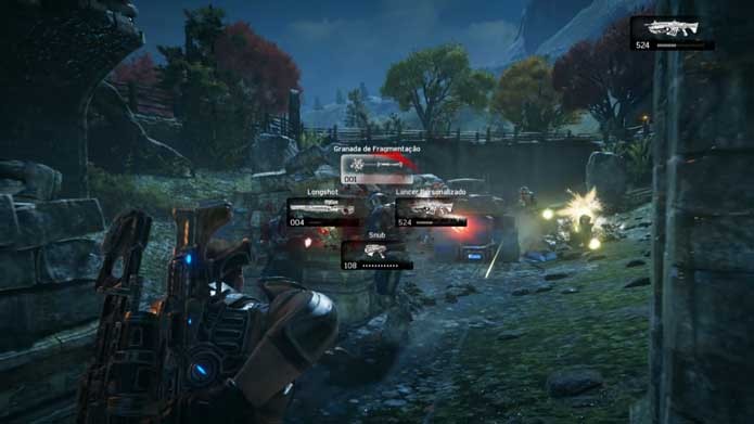 Apele para granadas em Gears of War 4 (Foto: Reprodução/Murilo Molina)