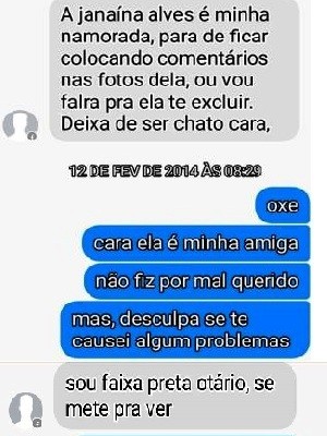 Amigo de vítima relata ameaças sofridas por rede social (Foto: Reprodução/Facebook)