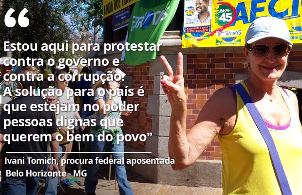 Opinio de manifestante em 16 de agosto (Foto: G1)