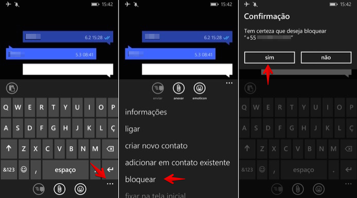Bloqueando um contato no Windows Phone (Foto: (Foto: Reprodução/Helito Bijora)) Bloqueando um contato no Windows Phone (Foto: (Foto: Reprodução/Helito Bijora))