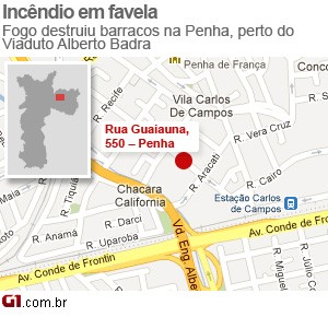 Incêndio Penha (Foto: Editoria de Arte/G1)