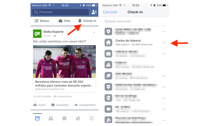 Iniciando a ferramenta de check-in do Facebook pelo celular (Foto: Reprodução/Marvin Costa) (Foto: Iniciando a ferramenta de check-in do Facebook pelo celular (Foto: Reprodução/Marvin Costa)) Iniciando a ferramenta de check-in do Facebook pelo celular (Foto: Reprodução/Marvin Costa) (Foto: Iniciando a ferramenta de check-in do Facebook pelo celular (Foto: Reprodução/Marvin Costa))