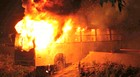 Manaus: grupo ateou fogo a ônibus (Marinho Ramos/Semcom)