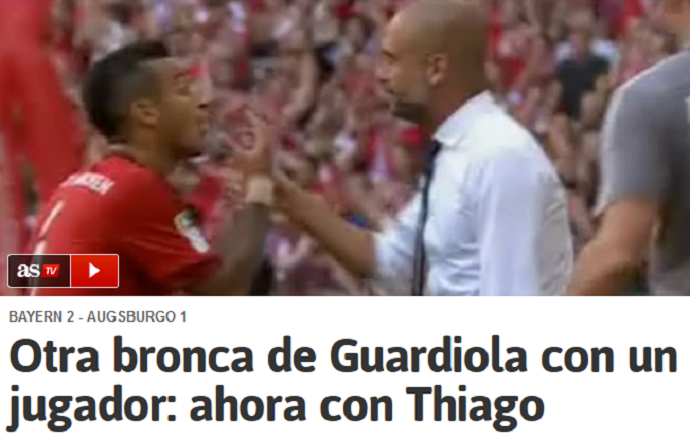 Frame - Empurrão Guardiola Thiago Alcantara