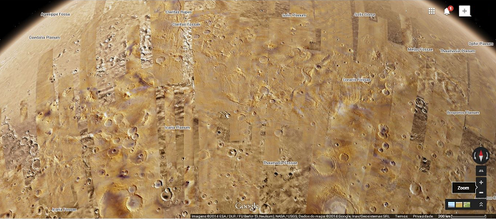 Marte tem diversos locais identificados (Foto: Reprodução/Google)