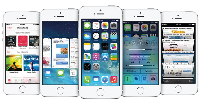 iPhone 5S possui iOS 7 de f?brica, mas que j? pode ser atualizada para vers?o 8.3 (Foto: Divulga??o/Apple)