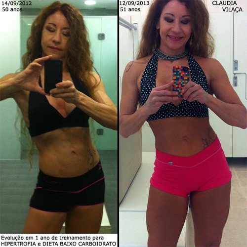Claudia Vilaça - o antes e o depois (Foto: Reprodução )