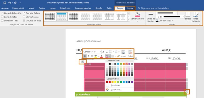 Edite o layout do template com as cores e formatos que preferir (Foto: Reprodução/Barbara Mannara)
