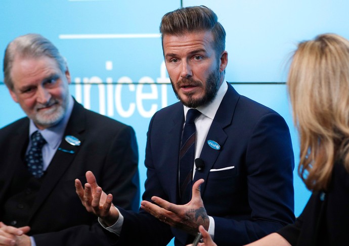 Beckham em evento da Unicef (Foto: Reuters)