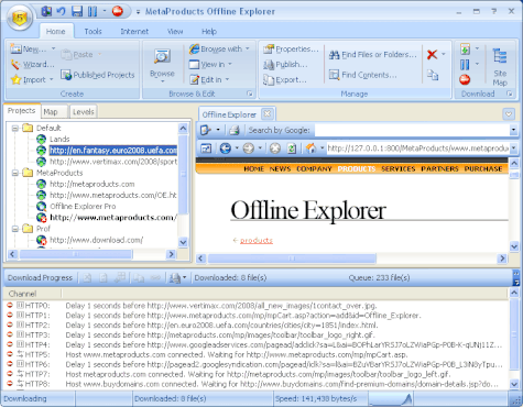 screenshot de Offline Explorer