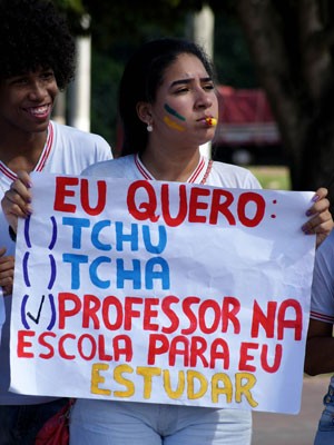 Estudante Bahia greve Salvador (Foto: Egi Santana/G1)