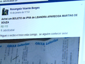 Postagem no Facebook ajudou a reunir Rosangela e Leandra em Jaboticabal (Foto: Reproduo / EPTV)