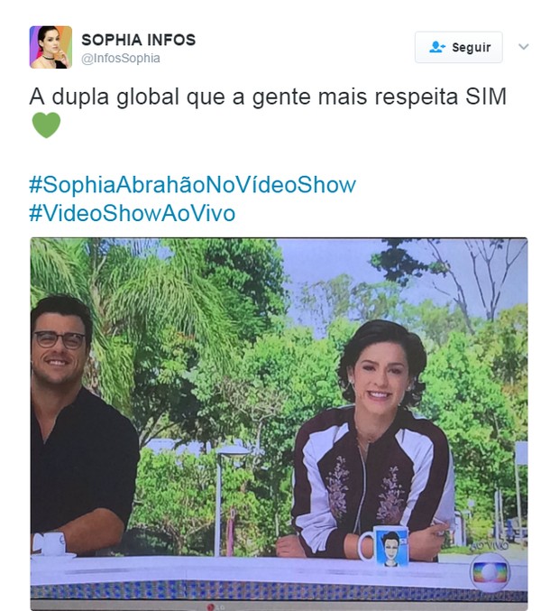 Estreia de Sophia Abrahão no Vídeo Show repercurte na web (Foto: Reprodução / Twitter)