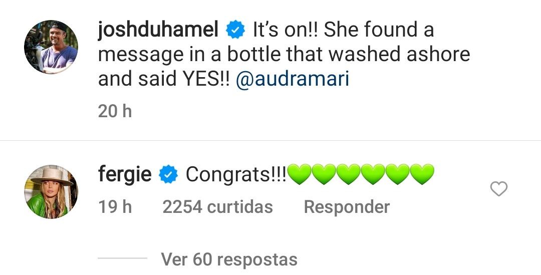 Fergie parabeniza ex-marido,  Josh Duhamel, por noivado (Foto: Instagram)